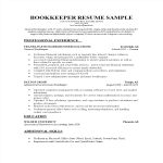 Resume for Bookkeeper gratis en premium templates