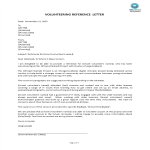 Vorschaubild der VorlageVolunteer Work Reference Letter