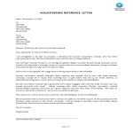 Volunteer Work Reference Letter gratis en premium templates