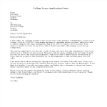 template preview imageCollege Leave Application Letter