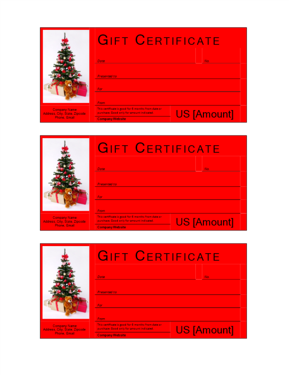 template topic preview image Christmas Gift Certificate template