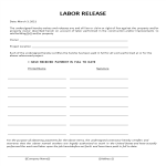 Labor Lien Release Form gratis en premium templates