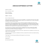 Job Offer Acceptance Letter Sample gratis en premium templates