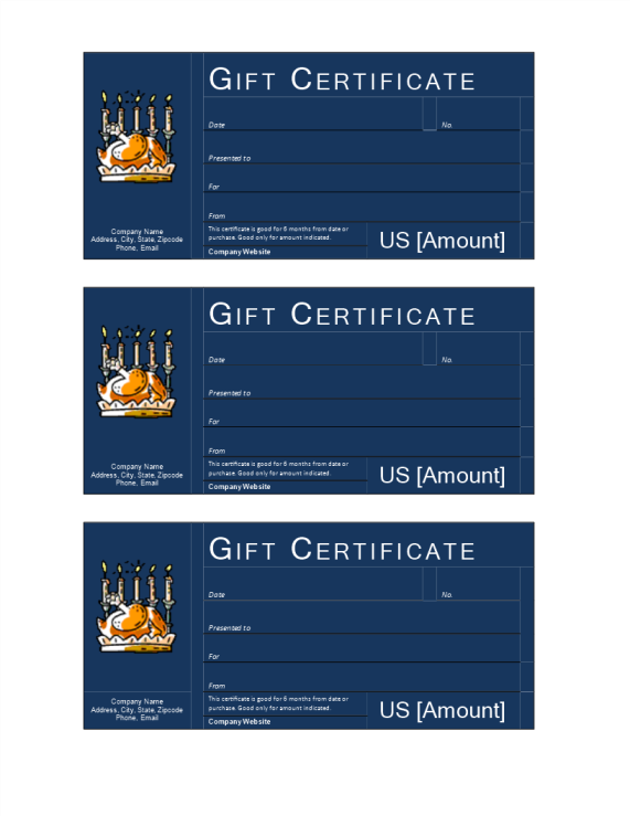 Thanksgiving Gift Certificate gratis en premium templates