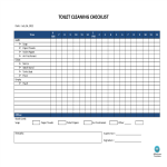 Restroom Cleaning Checklist Model gratis en premium templates