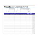 Mileage Log and Reimbursement Form sample gratis en premium templates