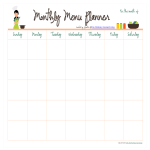 Monthly Meal Menu Planner Pdf Format Template 0a gratis en premium templates