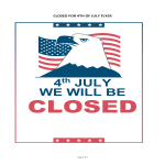 Closed for July 4 Independence Day gratis en premium templates