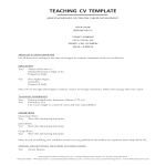 Sample Teaching Cv gratis en premium templates