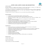 Entry Level Supply Chain Job Description gratis en premium templates