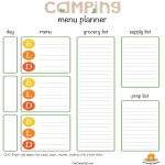 Camping Maaltijd Plan gratis en premium templates