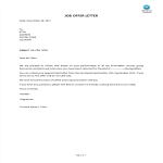 template topic preview image Job Offer Letter sample