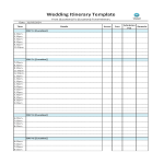 Wedding Itinerary Excel gratis en premium templates