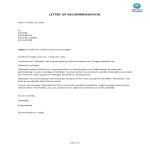 Letter of Recommendation sample gratis en premium templates