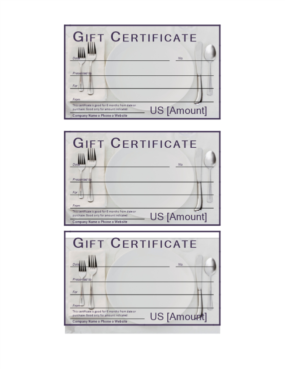 Dinner Gift Certificate gratis en premium templates