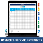 Maandelijkse Aanwezigheidsregistatie gratis en premium templates