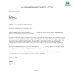 Receipt Acknowledgement Letter Format Template gratis en premium templates