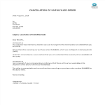 Response Letter Cancellation Unfulfilled Order gratis en premium templates