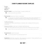 Event Planner Résumé gratis en premium templates