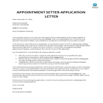 template topic preview image Appointment Setter Application Letter