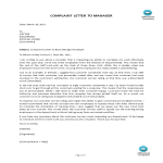 Sample Complaint Letter to Boss / Manager / Employer gratis en premium templates