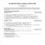 Babysitter Resume gratis en premium templates