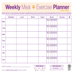 Weekly Meal Exercise Planner gratis en premium templates