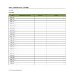 Printable Blank Daily Appointment Calendar gratis en premium templates