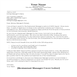 Vorschaubild der VorlageRestaurant Manager Cover Letter