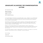 Graduate Academic Recommendation Letter gratis en premium templates