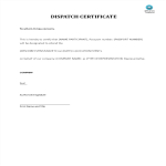 template topic preview image Dispatch Certificate