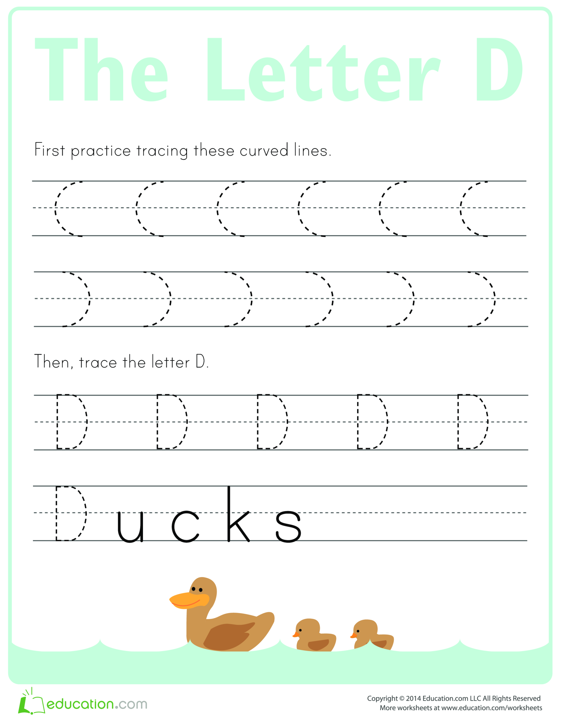 template topic preview image Practice to write letter D