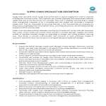 Supply Chain Specialist Job Description gratis en premium templates