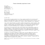 Finance Internship Application Letter gratis en premium templates