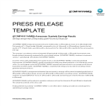 template preview imageOfficial press release quarterly earnings