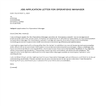 Sample Job Application Letter For Operations Manager gratis en premium templates