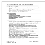 Assistant Treasurer Job Description gratis en premium templates