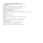Spring Cleaning Chore List Printable gratis en premium templates