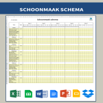Schoonmaakschema Wekelijks Excel gratis en premium templates