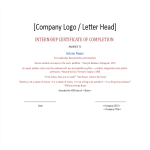 Internship Certificate Letter gratis en premium templates