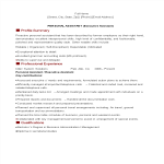 template topic preview image Executive Assistant Personal Assistant Resume