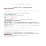 Executive Assistant Personal Assistant Resume gratis en premium templates