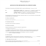 Articles Of Incorporation Of Company gratis en premium templates