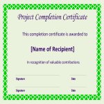 template topic preview image Certificate of Completion project