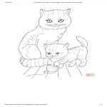 Cat And Kitten Coloring Page gratis en premium templates