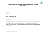 Complimentary Letter To Employee On Handling Of Difficulty gratis en premium templates