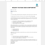 Request Youtube Script Writer gratis en premium templates