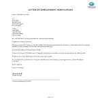 Letter Of Employment Verification gratis en premium templates