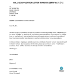 Application Letter College Transfer Certificate gratis en premium templates