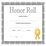 template preview imageHonor Roll certificate template